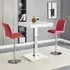Topaz Square Bar Table with 2 Ripple Stools - White, Bordeaux