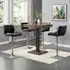 Topaz Square Bar Table with 4 Candid Stools - Black, Oak