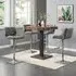 Topaz Square Bar Table with 4 Candid Stools - Grey, Oak