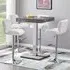 Topaz Square Bar Table with 4 Candid Stools - White, Concrete Effect