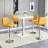 Topaz Square Bar Table with 4 Coco Curry Stools - White