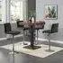 Topaz Square Bar Table with 4 Coco Stools - Black, Oak