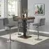 Topaz Square Bar Table with 4 Coco Stools - Grey, Oak