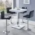 Topaz Square Bar Table with 4 Coco Stools - White, High Gloss