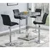 Topaz Square Bar Table with 4 Ripple Stools - Black, Marble Effect