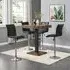 Topaz Square Bar Table with 4 Ripple Stools - Black, Oak