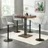 Topaz Square Bar Table with 4 Ripple Stools - Oak, Black Base