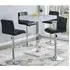 Topaz Vida Square Bar Table Set with 4 Coco Stools - Black