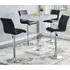 Topaz Vida Square Bar Table Set with 4 Ripple Stools - Black