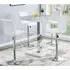 Topaz Vida Square Bar Table Set with 4 Ripple Stools - White