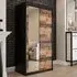 Topeka 1 Mirrored Wardrobe with Sliding Doors - Dark Oak