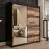 Topeka 1 Mirrored Wardrobe with Sliding Doors - Dark Oak