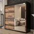 Topeka 1 Mirrored Wardrobe with Sliding Doors - Dark Oak
