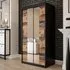 Topeka 2 Mirrored Wardrobe with Sliding Doors - Dark Oak