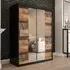 Topeka 2 Mirrored Wardrobe with Sliding Doors - Dark Oak