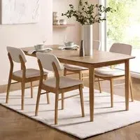 Topeka Extendable Dining Table with 4 Chairs - Brown
