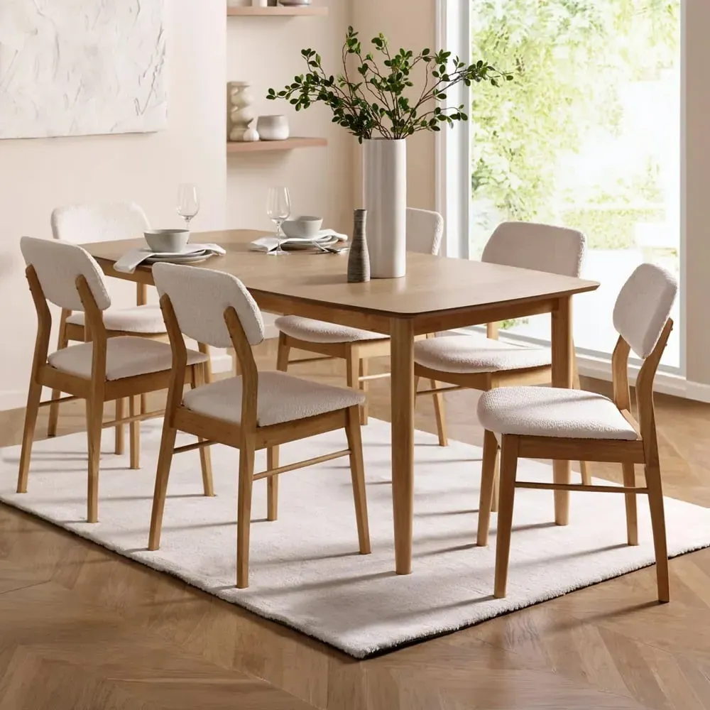 Topeka Extendable Dining Table with 6 Chairs - Brown