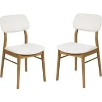 Topeka Oak Dining Chairs with Fabric Seat - White, Oak