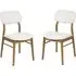 Topeka Oak Dining Chairs with Fabric Seat - White, Oak