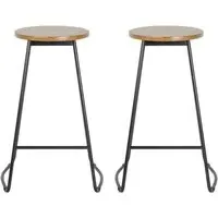 Torin Bar Stools Pair - Black, Wood alternate view