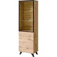 Torino 2-Door Display Cabinet with LED - Wotan Oak