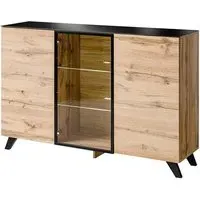 Torino 3-Door Sideboard with LED - Wotan Oak