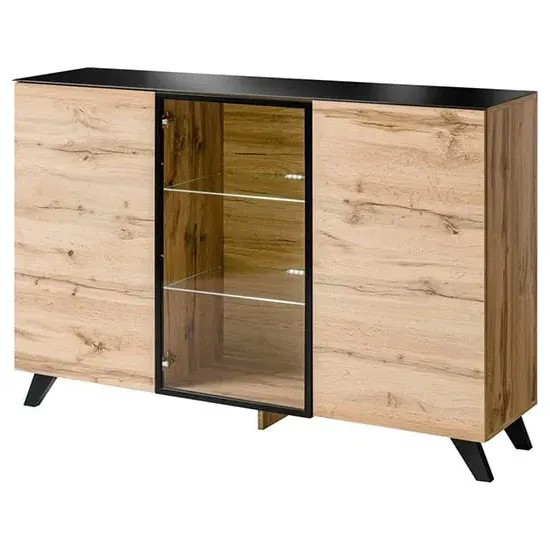 Torino 3-Door Sideboard with LED - Wotan Oak image