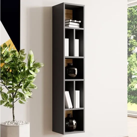 Torino 7 Shelf Bookcase - Grey, Oak