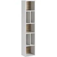 Torino 7 Shelf Bookcase - White, Oak