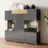 Torino Display Cabinet with LED - Grey, Oak
