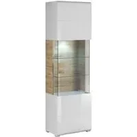Torino Display Cabinet with LED - White, Oak