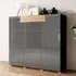 Torino High Gloss 3-Door Sideboard - Grey, Oak