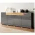 Torino High Gloss 4-Door Sideboard - Grey, Oak