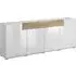 Torino High Gloss 4-Door Sideboard - White, Oak
