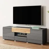 Torino High Gloss TV Stand with LED - Grey, Oak
