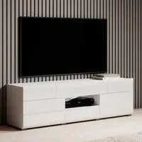 Torino High Gloss TV Stand with LED - White