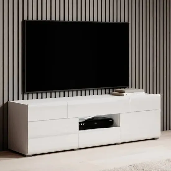 Torino High Gloss TV Stand with LED - White image