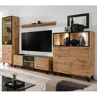 Torino Living Room Furniture Set with LED - Wotan Oak