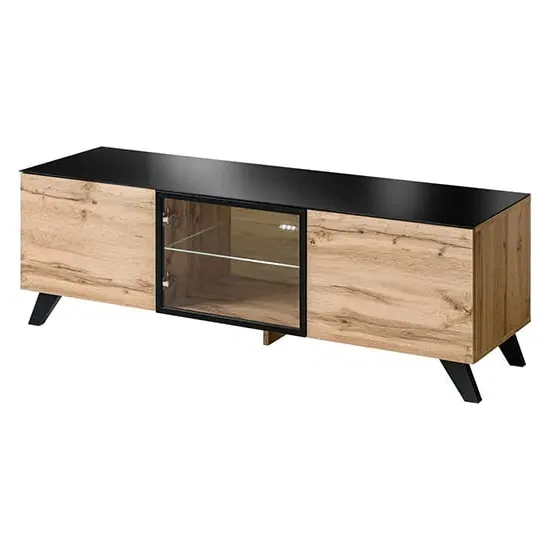 Torino TV Stand with 3 Doors and LED - Wotan Oak image