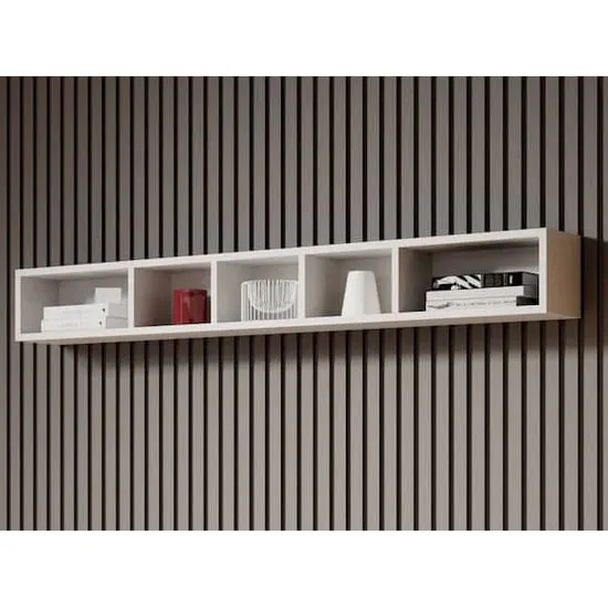 Torino Wall Shelf with 5 Compartments - White