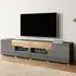 Torino Wide High Gloss TV Stand with LED - Grey, Oak