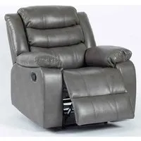 Torlix 1 Seater Recliner Sofa - Grey, Faux Leather alternate view