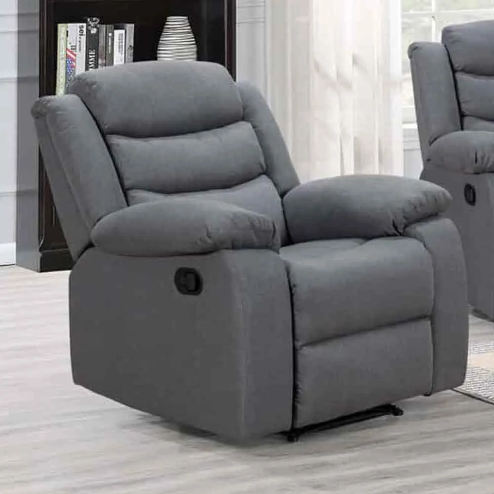 Torlix 1 Seater Reclining Sofa - Dark Grey, Fabric product