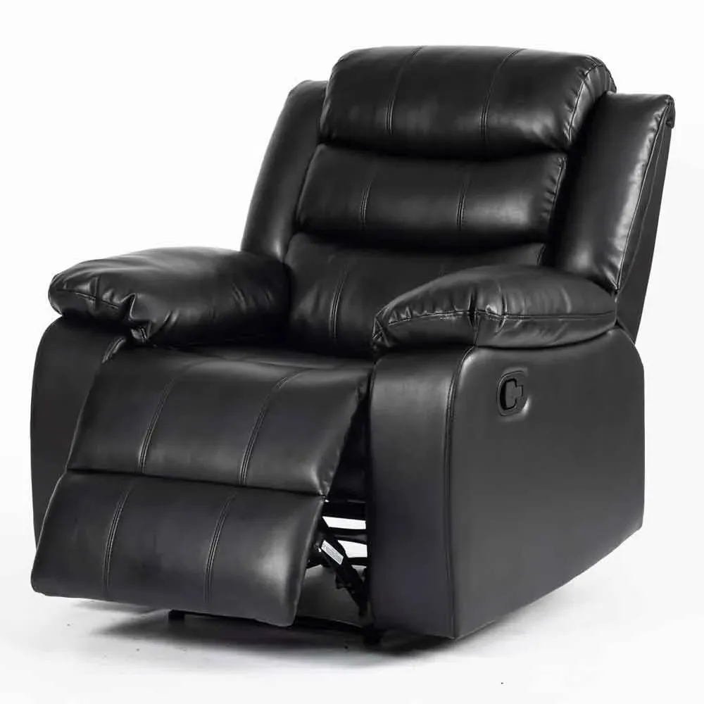 Torlix Reclining 1 Seater Sofa - Black, Faux Leather product