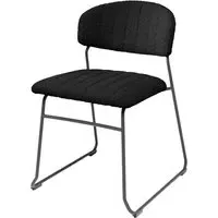 Torquay Stackable Side Chair - Black, Fabric