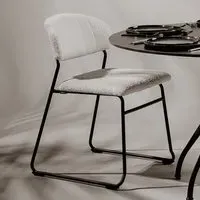 Torquay Stackable Side Chair - White, Fabric