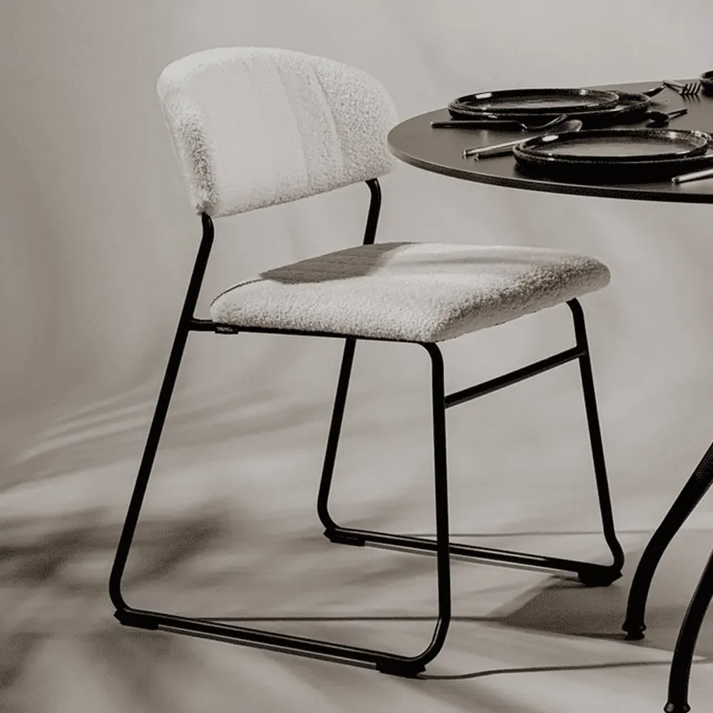 Torquay Stackable Side Chair - White, Fabric