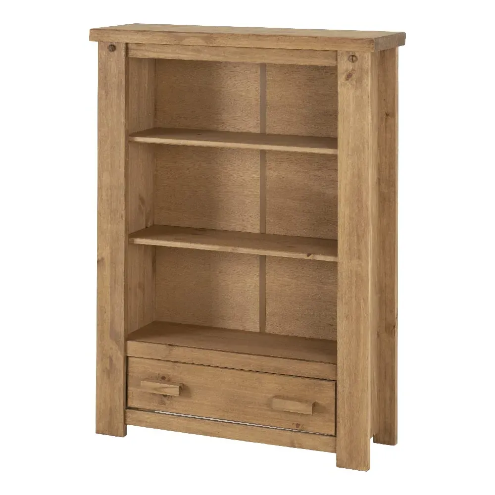 Torsal Wooden Bookcase with 1 Drawer 3 Shelves - Oak