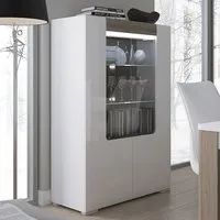 Tortola Low 2-Door Display Cabinet with LED - White, Oak alternate view