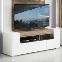 Tortola TV Stand with 2 Doors - White, Oak